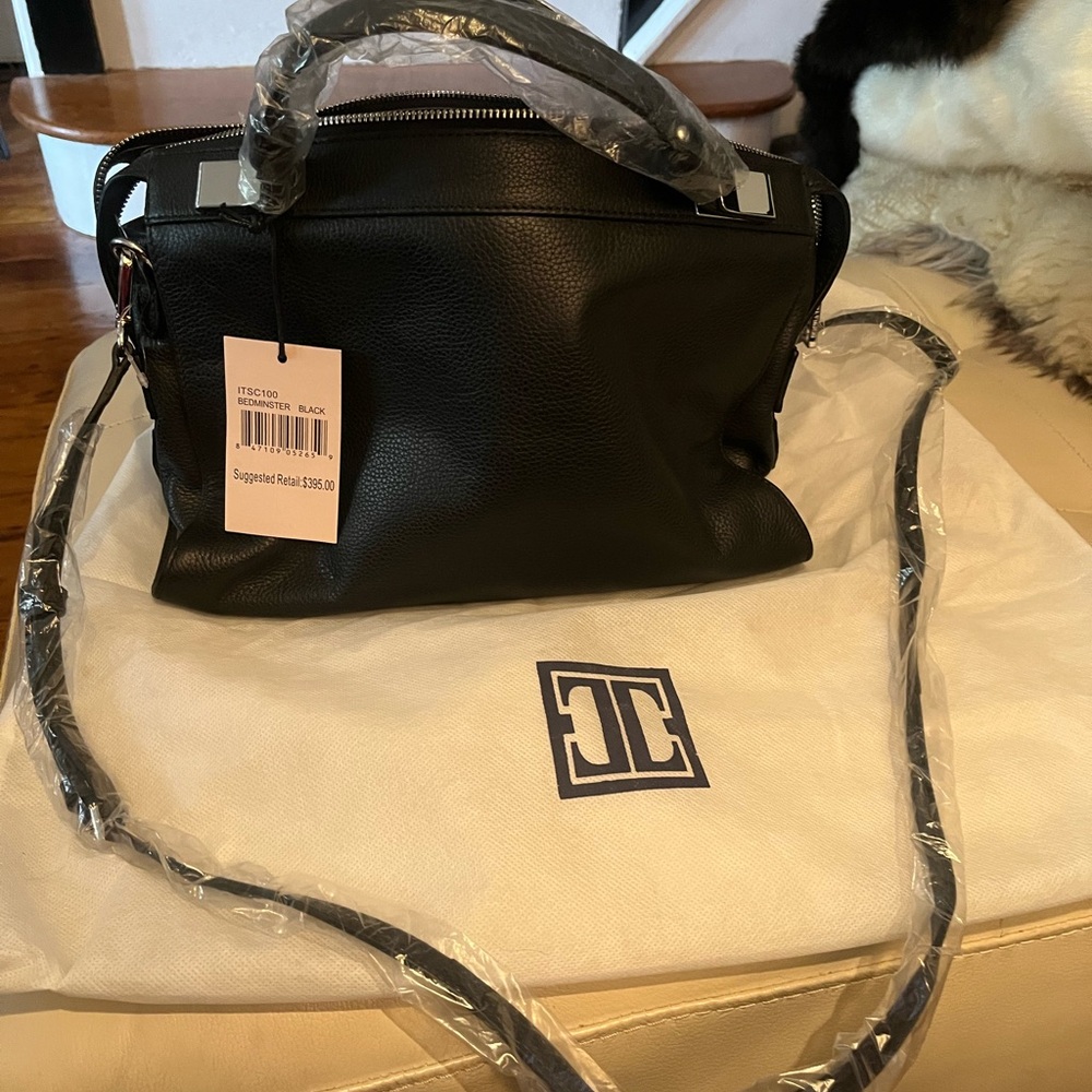 Chic Black Leather Ivanka Trump Satchel